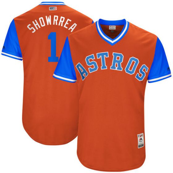 Men Houston Astros #1 Showrrea Orange New Rush Limited MLB Jerseys